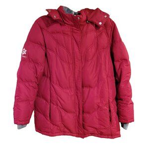 Free Country Red Down Puffer Jacket Hooded Faux Fur Trim Fleece Lined Coat Sz 2X